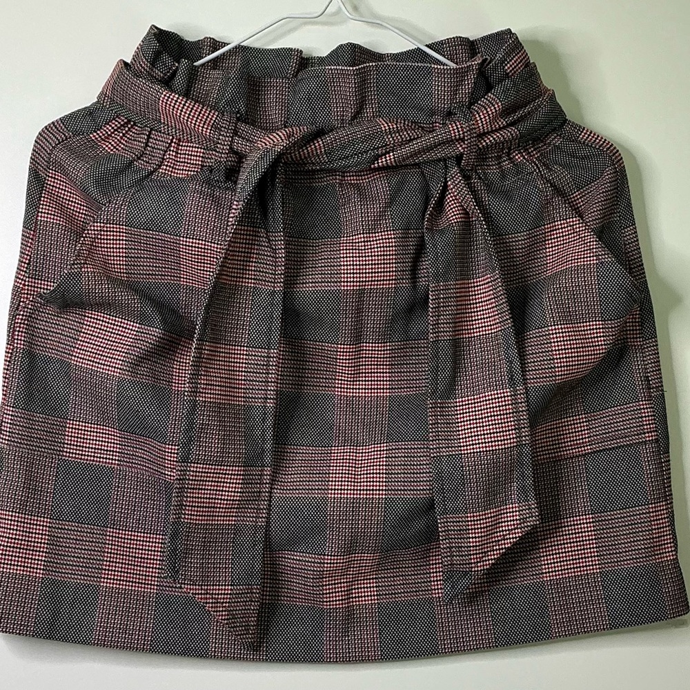 Zara TRF Collection Skirt Womens Small Black Red Belted Mini A-Line Pre loved